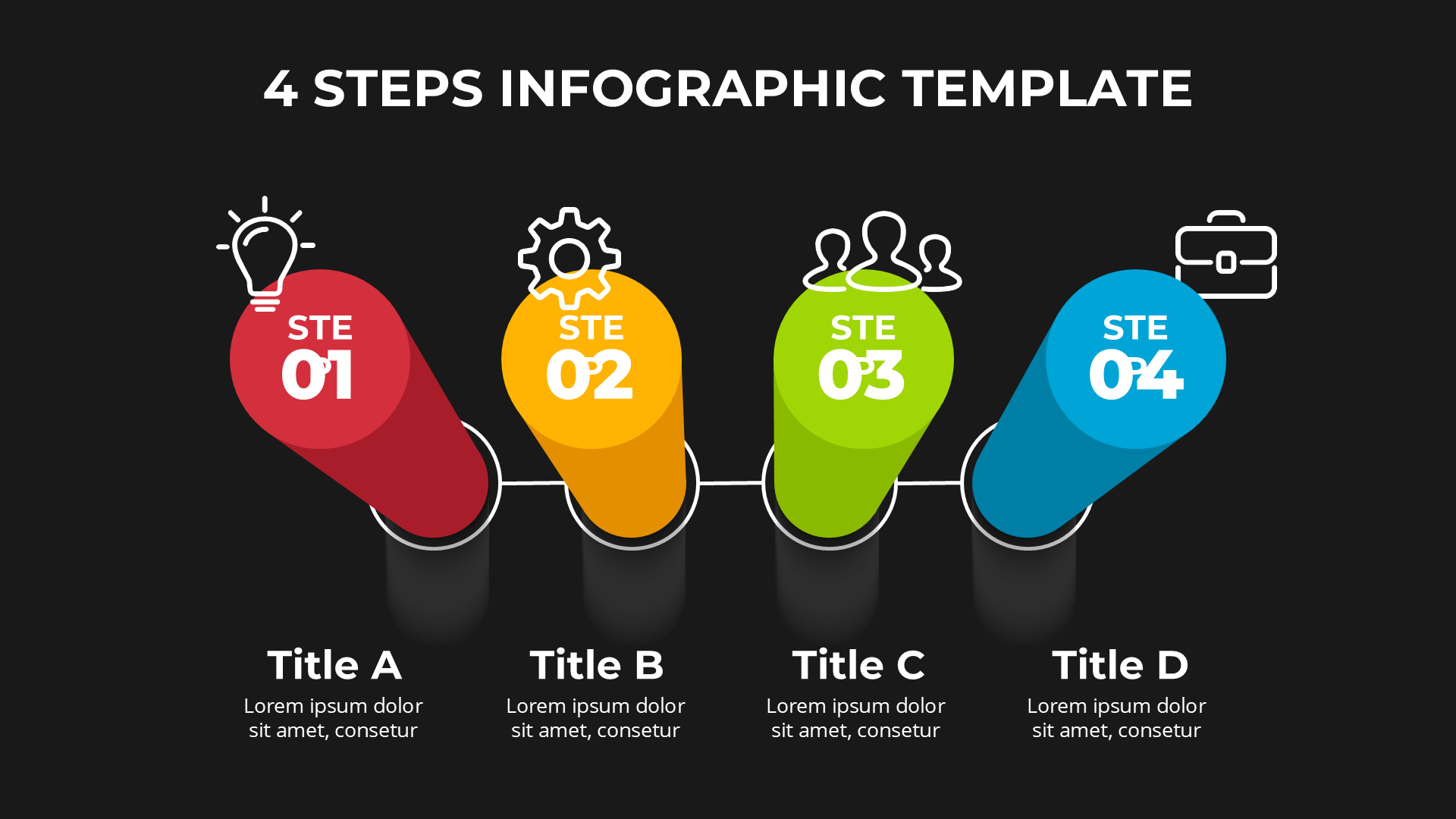 3D Infographics Dark slide 3